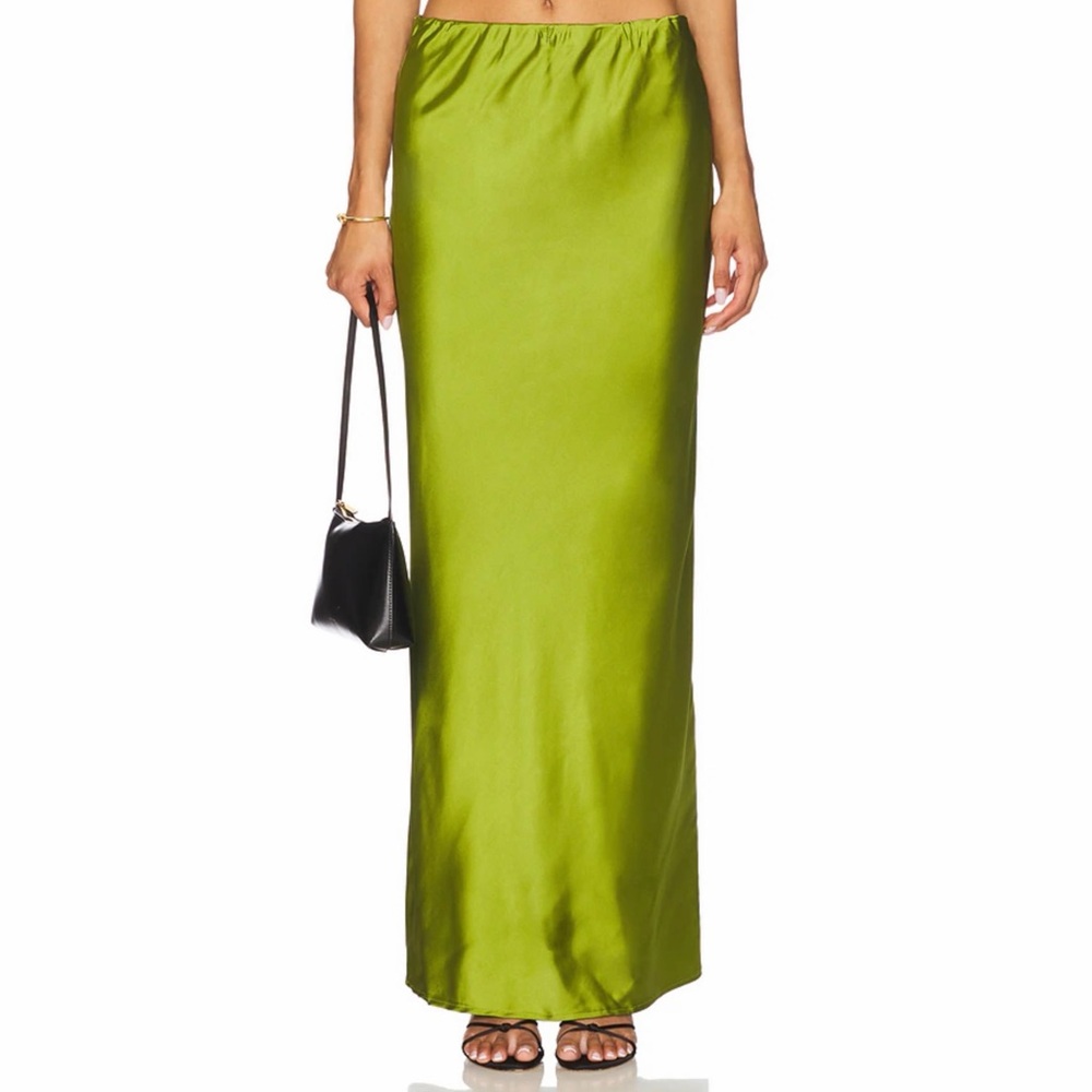 REVOLVE - Chartreuse/Olive Verity Maxi Skirt